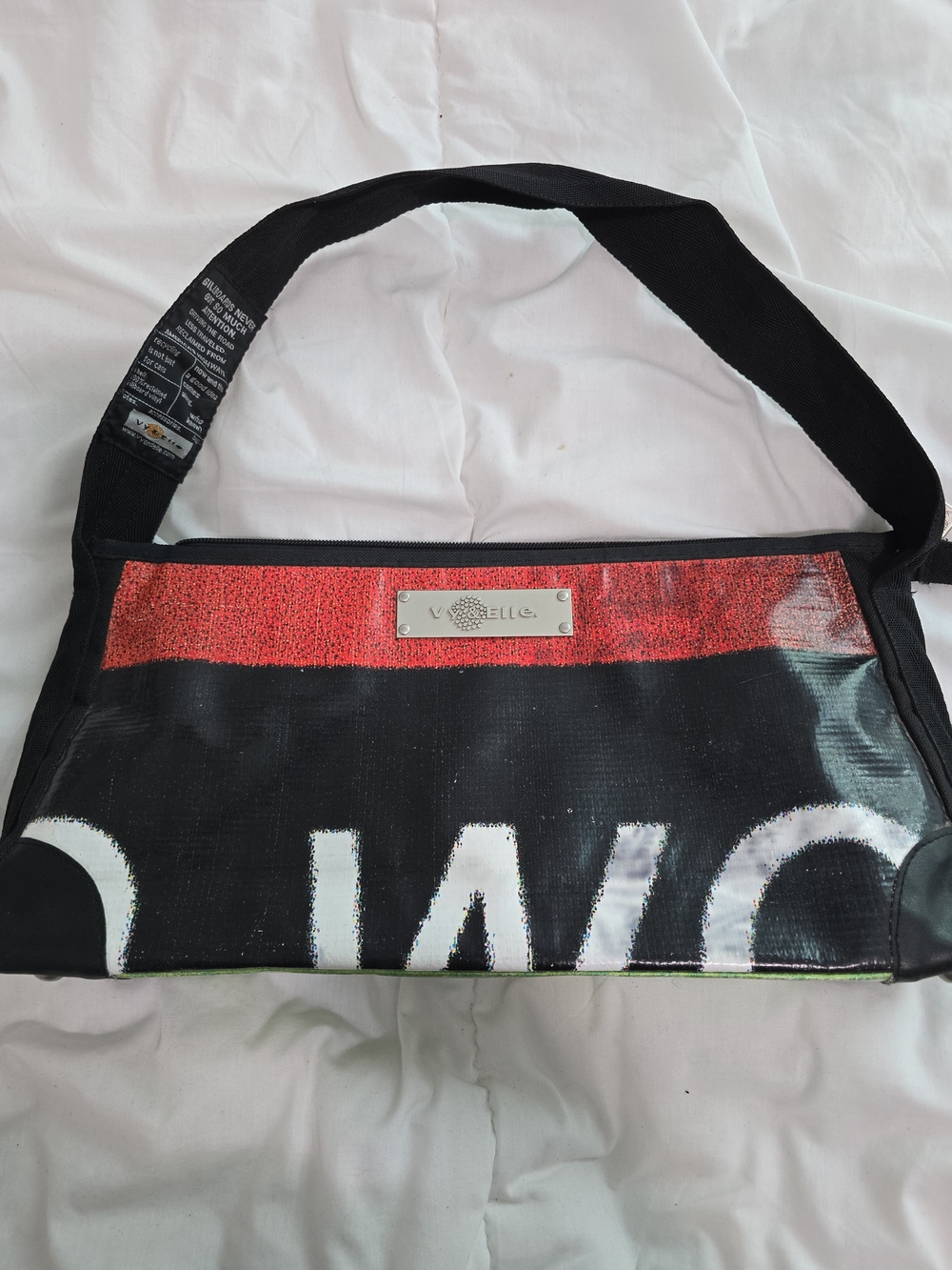 Black and Red Canvas Y2K Shoulder Bag